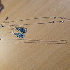 Live show bundle,925 Sraphinite earrings,925 crystal station necklace,925 chain